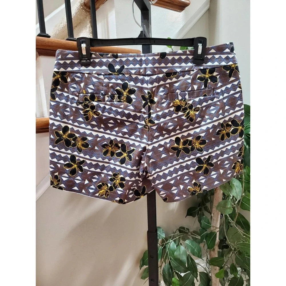 J.‎ Crew Women's Multicolor Polyester Mid Rise Casual Stretch Shorts Size 8
